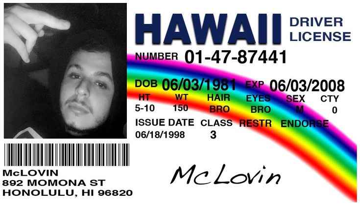 Tarjeta de McLovin